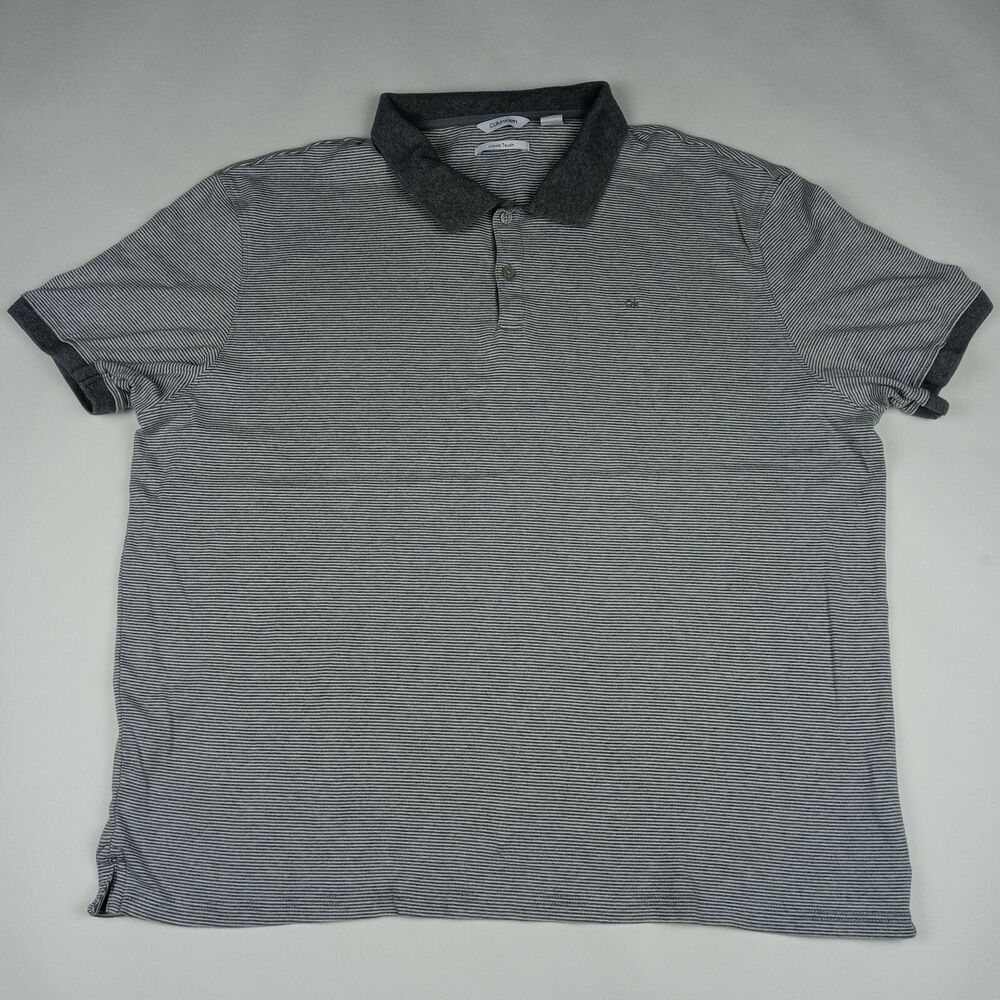 CALVIN KLEIN Liquid Touch Polo Shirt Men's Size 2XL Short Sleeve Casual